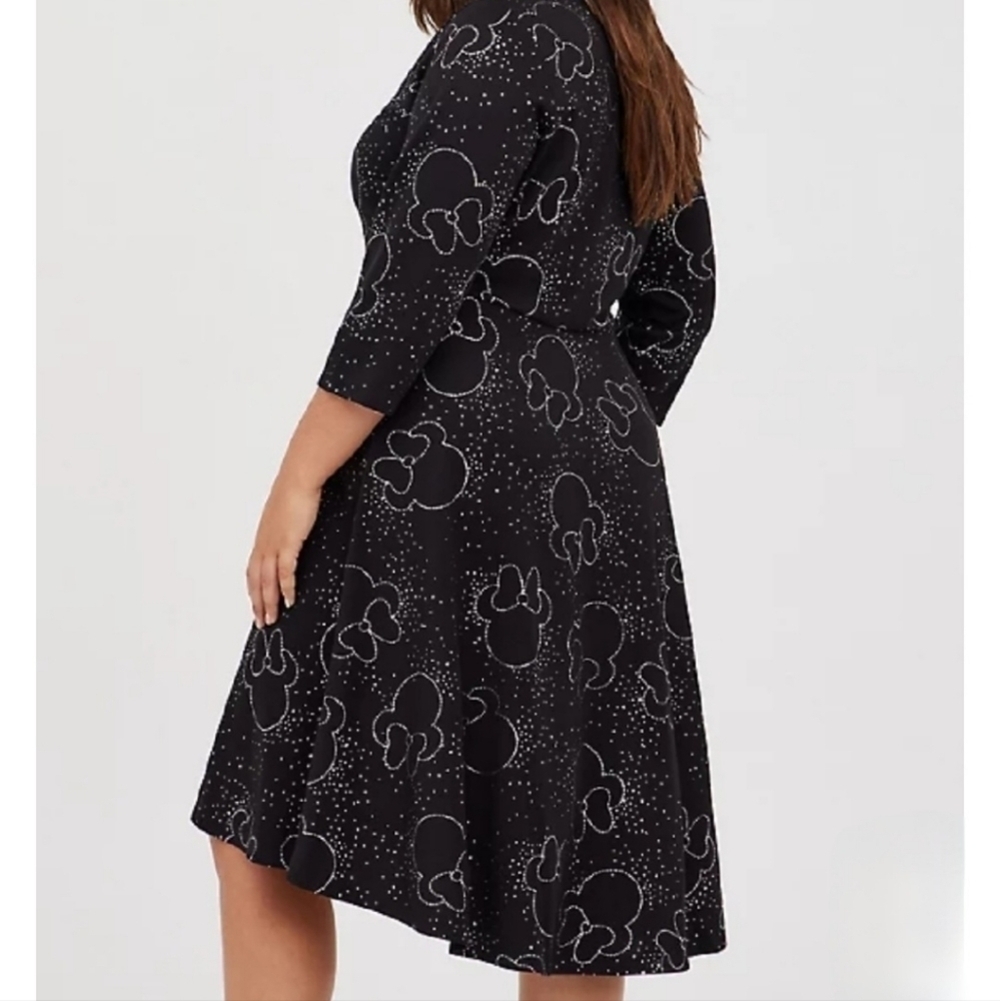 Torrid Minnie Mouse high low Skater dress Disney Black 1X - Picture 3 of 10